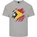 Torn East Timor Flag Day Football Mens Cotton T-Shirt Tee Top Sports Grey