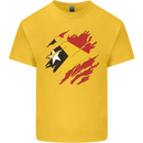 Torn East Timor Flag Day Football Mens Cotton T-Shirt Tee Top Yellow