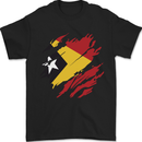 Torn East Timor Flag Day Football Mens T-Shirt 100% Cotton Black