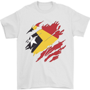 Torn East Timor Flag Day Football Mens T-Shirt 100% Cotton White