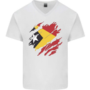 Torn East Timor Flag Day Football Mens V-Neck Cotton T-Shirt White