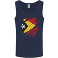 Torn East Timor Flag Day Football Mens Vest Tank Top Navy Blue