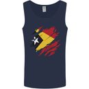 Torn East Timor Flag Day Football Mens Vest Tank Top Navy Blue