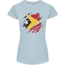 Torn East Timor Flag Day Football Womens Petite Cut T-Shirt Light Blue