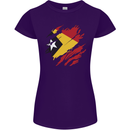 Torn East Timor Flag Day Football Womens Petite Cut T-Shirt Purple