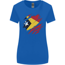 Torn East Timor Flag Day Football Womens Wider Cut T-Shirt Royal Blue