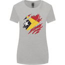 Torn East Timor Flag Day Football Womens Wider Cut T-Shirt Sports Grey