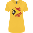 Torn East Timor Flag Day Football Womens Wider Cut T-Shirt Yellow