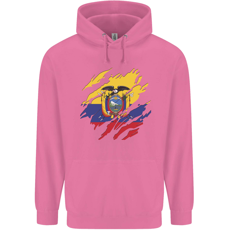 Torn Ecuador Flag Ecuadorian Day Football Childrens Kids Hoodie Azalea