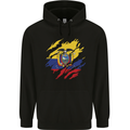 Torn Ecuador Flag Ecuadorian Day Football Childrens Kids Hoodie Black