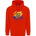 Torn Ecuador Flag Ecuadorian Day Football Childrens Kids Hoodie Bright Red