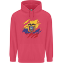 Torn Ecuador Flag Ecuadorian Day Football Childrens Kids Hoodie Heliconia