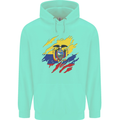 Torn Ecuador Flag Ecuadorian Day Football Childrens Kids Hoodie Peppermint