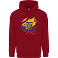 Torn Ecuador Flag Ecuadorian Day Football Childrens Kids Hoodie Red
