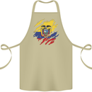Torn Ecuador Flag Ecuadorian Day Football Cotton Apron 100% Organic Khaki