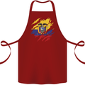 Torn Ecuador Flag Ecuadorian Day Football Cotton Apron 100% Organic Maroon
