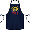 Torn Ecuador Flag Ecuadorian Day Football Cotton Apron 100% Organic Navy Blue
