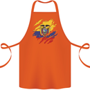 Torn Ecuador Flag Ecuadorian Day Football Cotton Apron 100% Organic Orange
