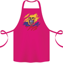 Torn Ecuador Flag Ecuadorian Day Football Cotton Apron 100% Organic Pink