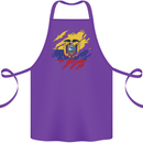 Torn Ecuador Flag Ecuadorian Day Football Cotton Apron 100% Organic Purple