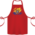 Torn Ecuador Flag Ecuadorian Day Football Cotton Apron 100% Organic Red
