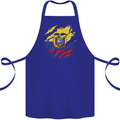 Torn Ecuador Flag Ecuadorian Day Football Cotton Apron 100% Organic Royal Blue