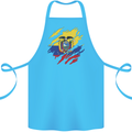 Torn Ecuador Flag Ecuadorian Day Football Cotton Apron 100% Organic Turquoise