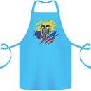 Torn Ecuador Flag Ecuadorian Day Football Cotton Apron 100% Organic Turquoise