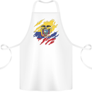 Torn Ecuador Flag Ecuadorian Day Football Cotton Apron 100% Organic White