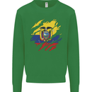 Torn Ecuador Flag Ecuadorian Day Football Kids Sweatshirt Jumper Irish Green