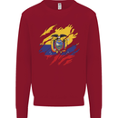 Torn Ecuador Flag Ecuadorian Day Football Kids Sweatshirt Jumper Red