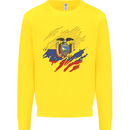 Torn Ecuador Flag Ecuadorian Day Football Kids Sweatshirt Jumper Yellow