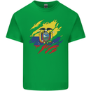 Torn Ecuador Flag Ecuadorian Day Football Kids T-Shirt Childrens Irish Green