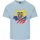 Torn Ecuador Flag Ecuadorian Day Football Kids T-Shirt Childrens Light Blue