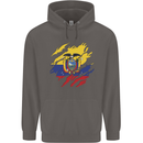 Torn Ecuador Flag Ecuadorian Day Football Mens 80% Cotton Hoodie Charcoal