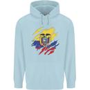 Torn Ecuador Flag Ecuadorian Day Football Mens 80% Cotton Hoodie Light Blue