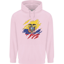 Torn Ecuador Flag Ecuadorian Day Football Mens 80% Cotton Hoodie Light Pink