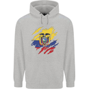 Torn Ecuador Flag Ecuadorian Day Football Mens 80% Cotton Hoodie Sports Grey