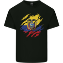 Torn Ecuador Flag Ecuadorian Day Football Mens Cotton T-Shirt Tee Top Black
