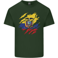 Torn Ecuador Flag Ecuadorian Day Football Mens Cotton T-Shirt Tee Top Forest Green