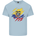 Torn Ecuador Flag Ecuadorian Day Football Mens Cotton T-Shirt Tee Top Light Blue