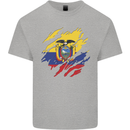 Torn Ecuador Flag Ecuadorian Day Football Mens Cotton T-Shirt Tee Top Sports Grey