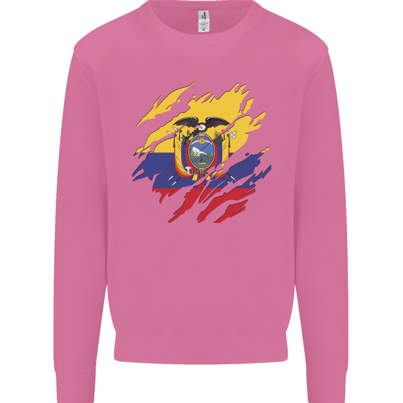 Torn Ecuador Flag Ecuadorian Day Football Mens Sweatshirt Jumper Azalea