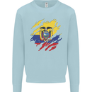 Torn Ecuador Flag Ecuadorian Day Football Mens Sweatshirt Jumper Light Blue
