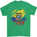 Torn Ecuador Flag Ecuadorian Day Football Mens T-Shirt 100% Cotton Irish Green