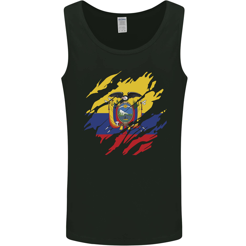 Torn Ecuador Flag Ecuadorian Day Football Mens Vest Tank Top Black