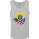 Torn Ecuador Flag Ecuadorian Day Football Mens Vest Tank Top Sports Grey