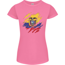 Torn Ecuador Flag Ecuadorian Day Football Womens Petite Cut T-Shirt Azalea