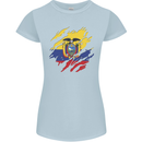 Torn Ecuador Flag Ecuadorian Day Football Womens Petite Cut T-Shirt Light Blue