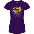 Torn Ecuador Flag Ecuadorian Day Football Womens Petite Cut T-Shirt Purple